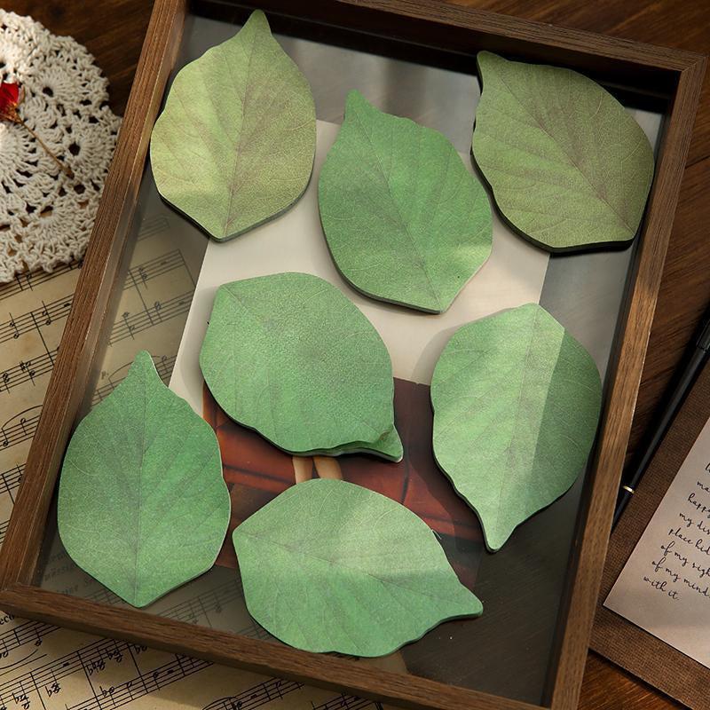 50 Sheets Simulation Leaf Sticky Note Beautiful Leaves Sticky Note Paper