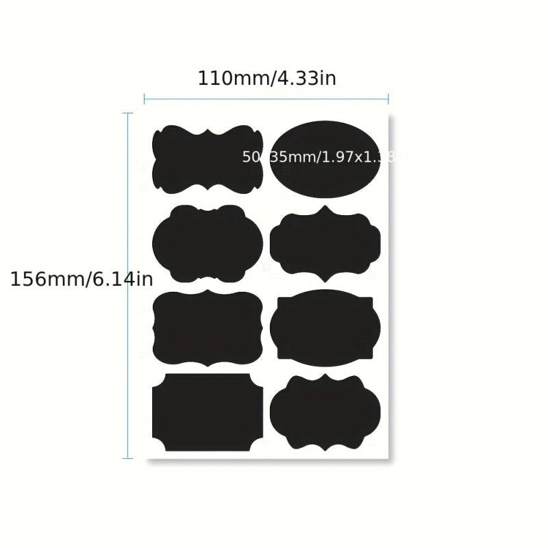 8pcs Vinyl Chalkboard Label Stickers Blackboard ChalkBoard Stickers