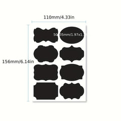 8pcs Vinyl Chalkboard Label Stickers Blackboard ChalkBoard Stickers