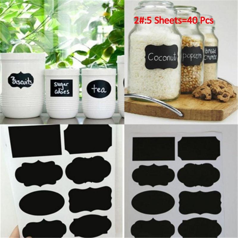 8pcs Vinyl Chalkboard Label Stickers Blackboard ChalkBoard Stickers