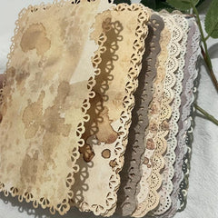 10pcs Retro Yellow Lace Notebook Journal DIY Decoration Material