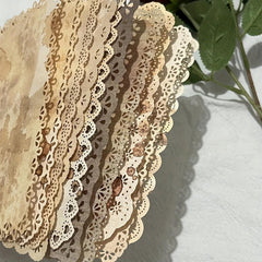 10pcs Retro Yellow Lace Notebook Journal DIY Decoration Material