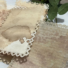 10pcs Retro Yellow Lace Notebook Journal DIY Decoration Material