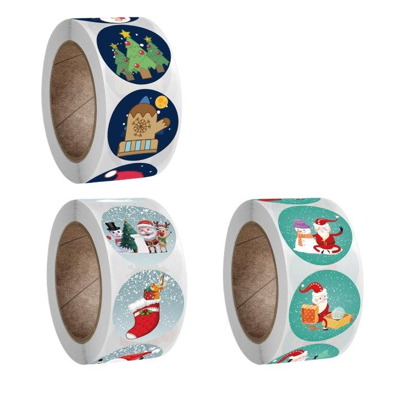 500pcs Christmas Holiday Gift Decoration Sticker Roll