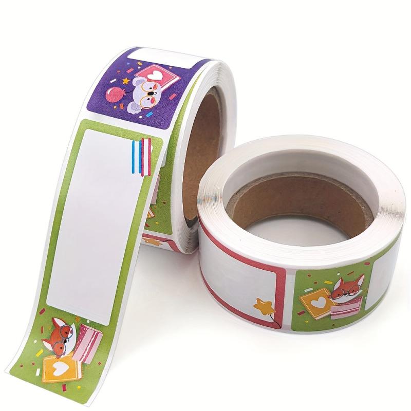 120pcs Roll Name Stickers - Three Cartoon Patterns