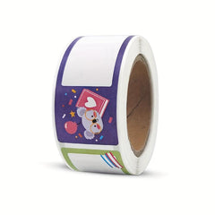 120pcs Roll Name Stickers - Three Cartoon Patterns