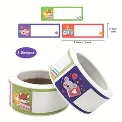 120pcs Roll Name Stickers - Three Cartoon Patterns