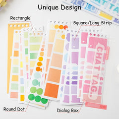 Gradient pattern Loose leaf And Paper Label Index Stickers