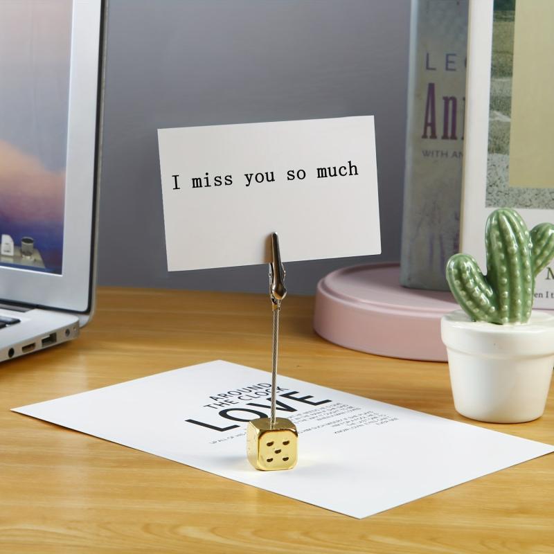 Metal Vertical Label Clip for Office Desktop Business Cards