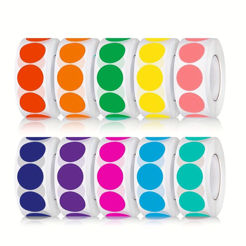 5000pcs Round Coding Circle Dot Labels Self Adhesive Sticker 10 Assorted Colors