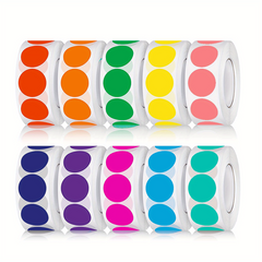 5000pcs Round Coding Circle Dot Labels Self Adhesive Sticker 10 Assorted Colors