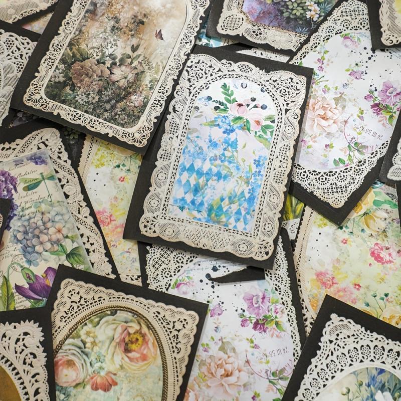 60sheets Vintage Flowers Scrapbook Paper Non sticky Message Paper