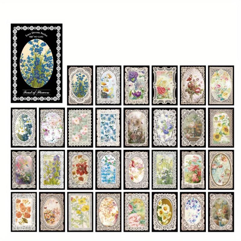 60sheets Vintage Flowers Scrapbook Paper Non sticky Message Paper