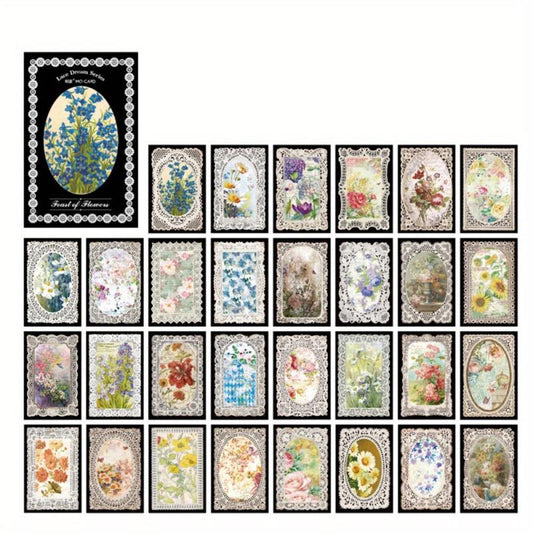 60sheets Vintage Flowers Scrapbook Paper Non sticky Message Paper
