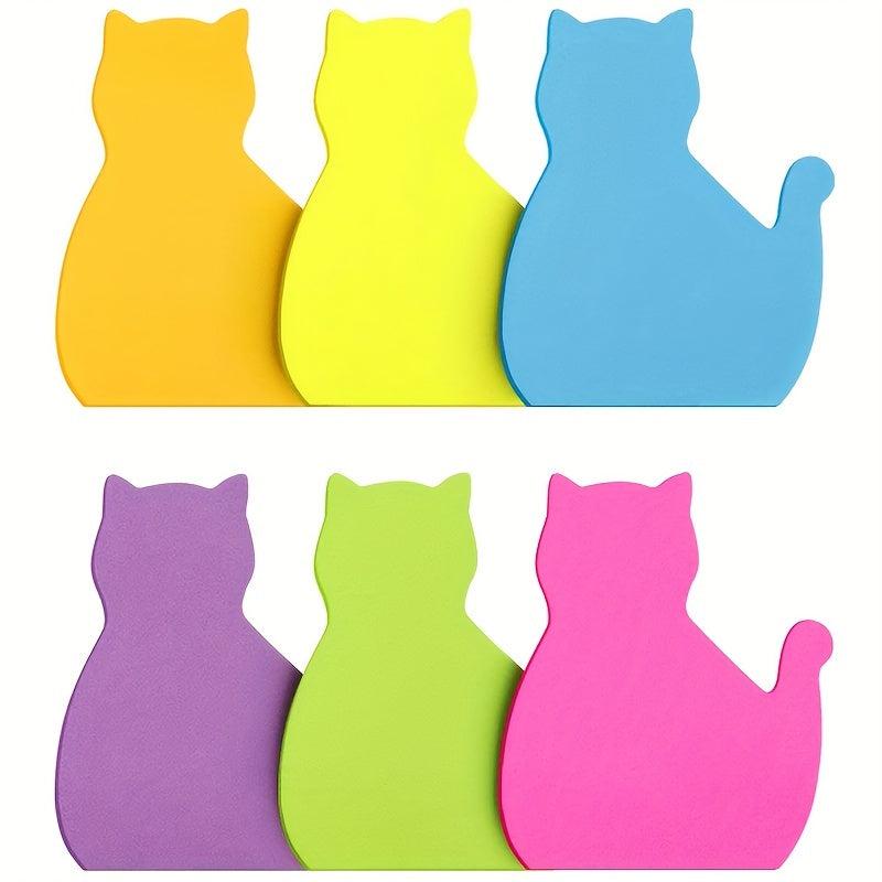 180 Sheets Cartoon Cat Sticky Notes Special Shaped Sticky Note