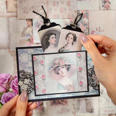 30pcs Retro Large Size Character Girl Bottoming Hand Account Paper