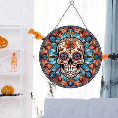 Halloween Floral Skull Glass Decoration Party Supplies
