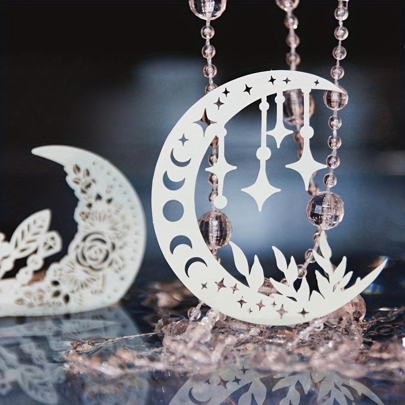 10pcs Retro Hollow Moon Phase Paper for Landscaping, 10x4x2In, 13x5x1In