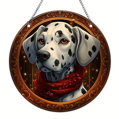 1pc Christmas Pet Dog Round Plate Decoration