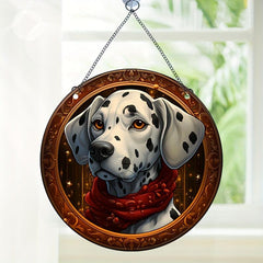 1pc Christmas Pet Dog Round Plate Decoration