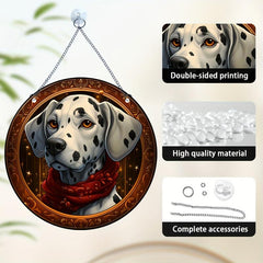 1pc Christmas Pet Dog Round Plate Decoration