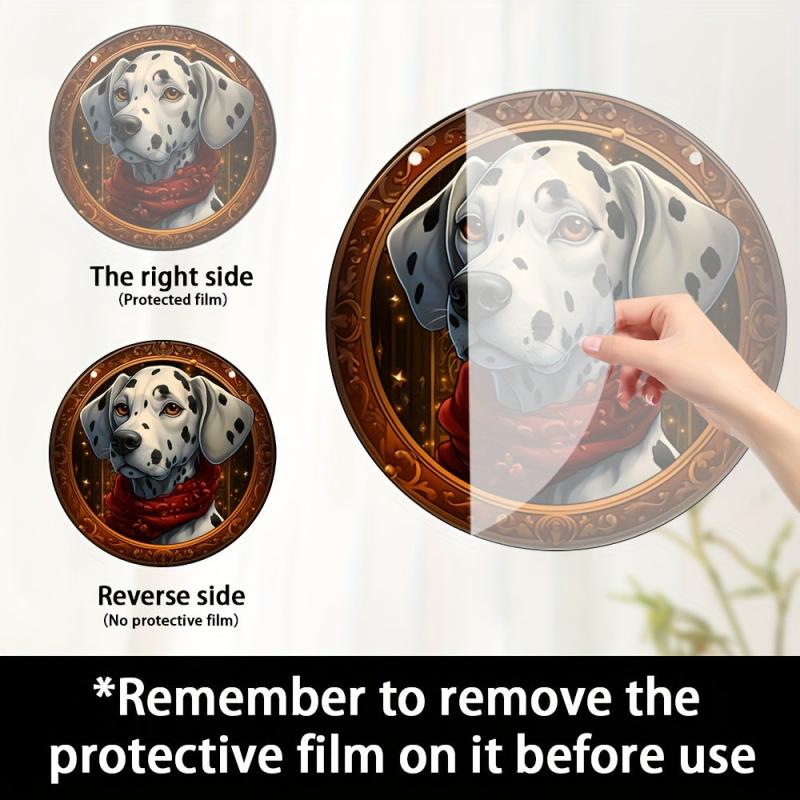 1pc Christmas Pet Dog Round Plate Decoration