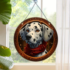 1pc Christmas Pet Dog Round Plate Decoration