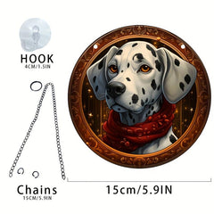 1pc Christmas Pet Dog Round Plate Decoration
