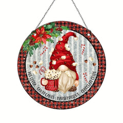 Christmas Acrylic Glass Ornaments Santa Claus Hot Cocoa Snow Party Supplies