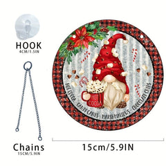 Christmas Acrylic Glass Ornaments Santa Claus Hot Cocoa Snow Party Supplies