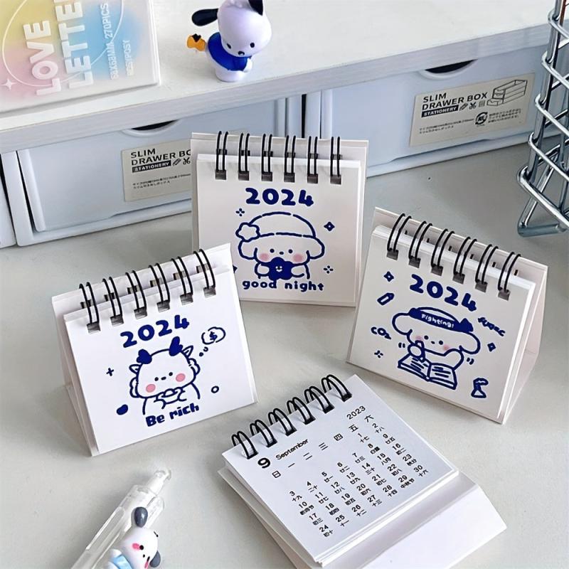 Cartoon Mini Desk Calendar - Student Self-discipline Punch Card Calendar