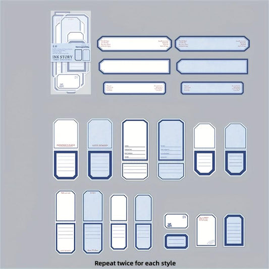 40pcs Retro Border Journal Material Decorative Collage Non Adhesive Pen Ink Set