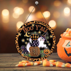 Halloween Window Decoration Ghost Pumpkin Night Party Background
