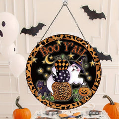 Halloween Window Decoration Ghost Pumpkin Night Party Background