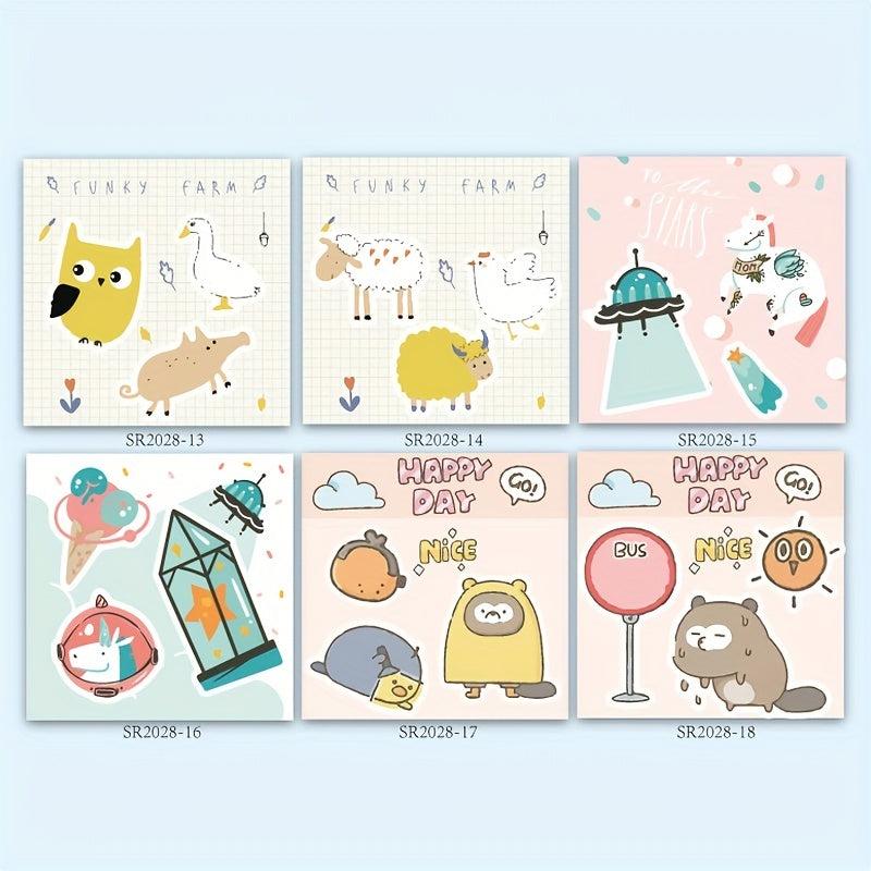 60pcs Cartoon Sticky Notes Creative Style Notebook Message Stickers Label
