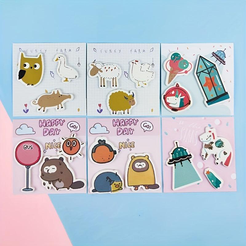 60pcs Cartoon Sticky Notes Creative Style Notebook Message Stickers Label