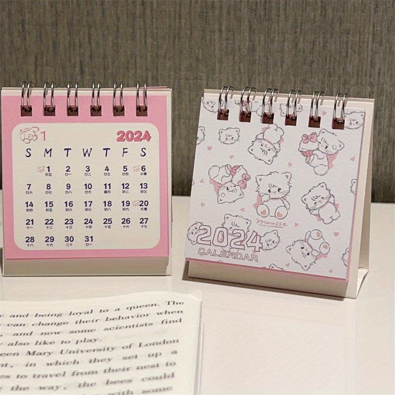 Cartoon Kitten Desk Calendar Student Desktop Book