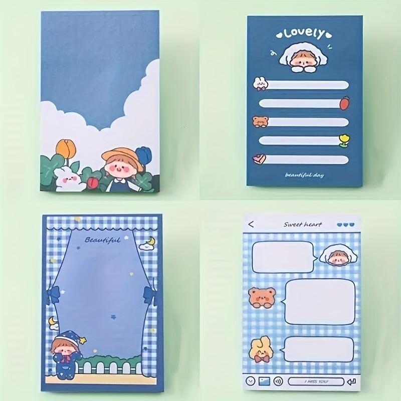 4pcs Cartoon Girl Sticky Notes 320 Sheets