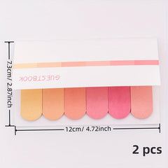 2pcs Colorful Gradient Sticky Notes Office Memo Notepad N Sticky Notes Book