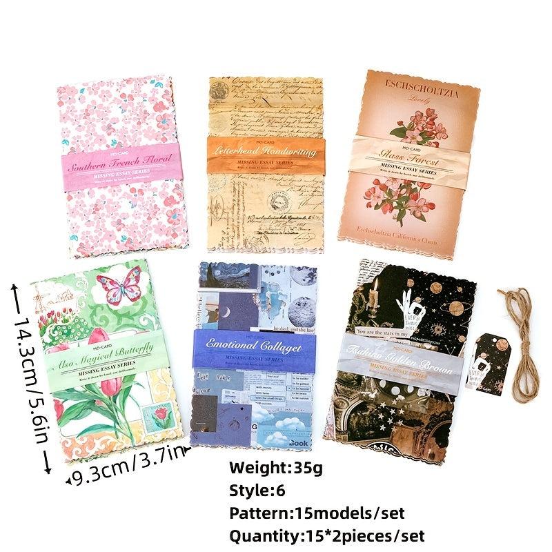 30 Sheets Wavy Lace Hand Ledger DIY Background Paper 3 7 5 6 Inches