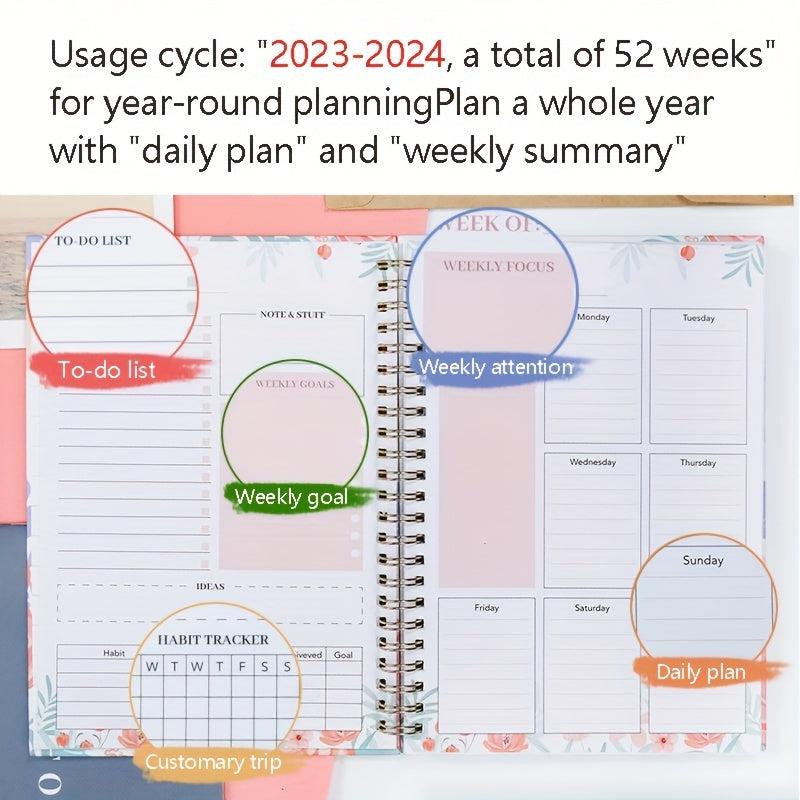 A5 Weekly Planner English Schedule Coil Notebook