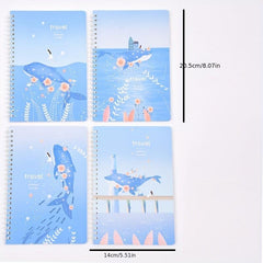 4pcs A5 Coil Dream Pattern Notebook 60 Sheets Loose Leaf