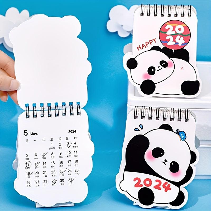 Cartoon Panda Mini Desk Calendar Portable Planning Supplies
