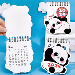 Cartoon Panda Mini Desk Calendar Portable Planning Supplies