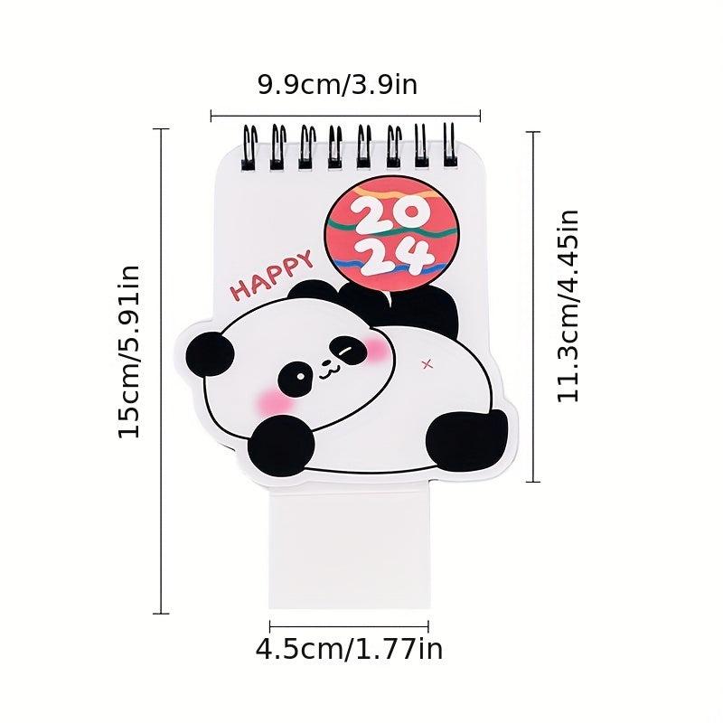 Cartoon Panda Mini Desk Calendar Portable Planning Supplies