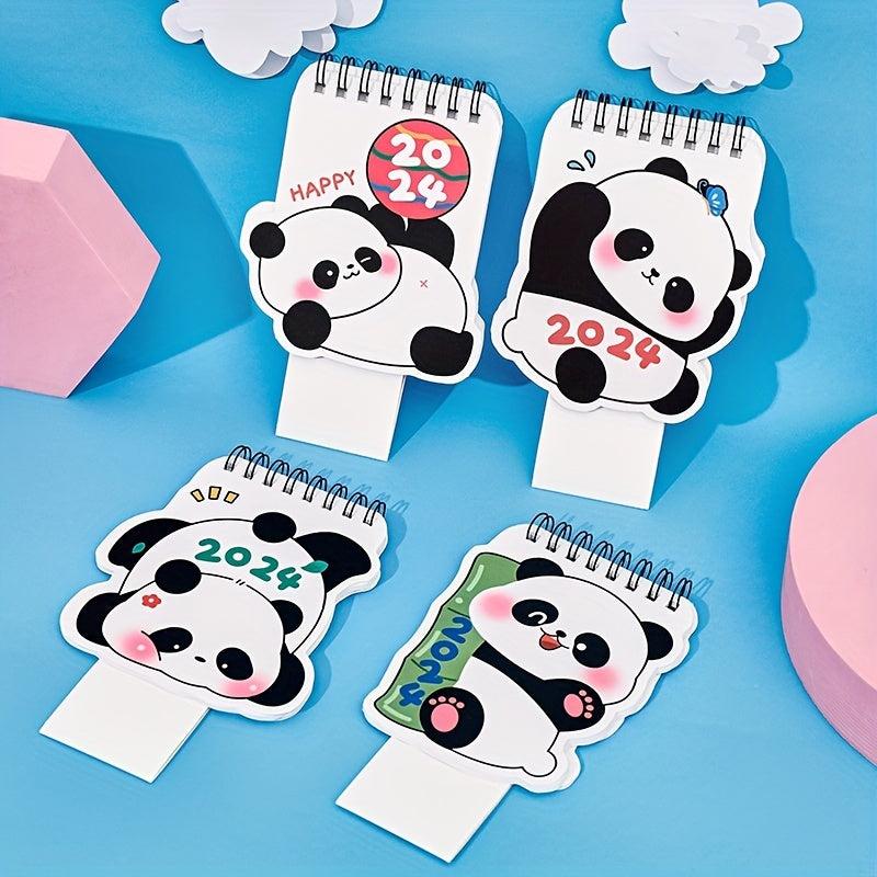 Cartoon Panda Mini Desk Calendar Portable Planning Supplies