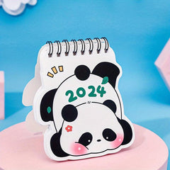 Cartoon Panda Mini Desk Calendar Portable Planning Supplies