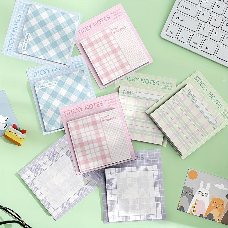 Plaid Sticky Notes 60 Sheets Student Notepad Creative N Times Stickers