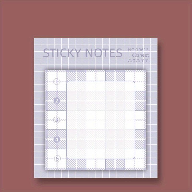 Plaid Sticky Notes 60 Sheets Student Notepad Creative N Times Stickers