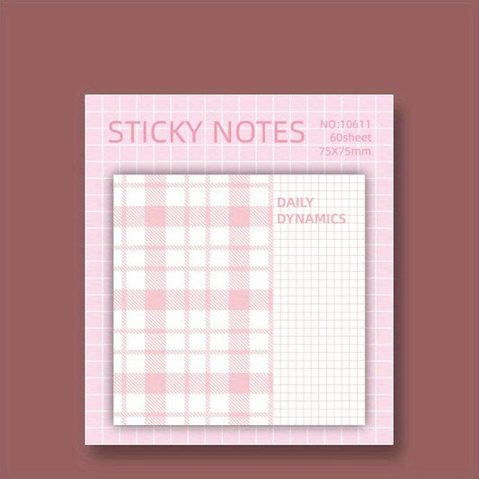 Plaid Sticky Notes 60 Sheets Student Notepad Creative N Times Stickers